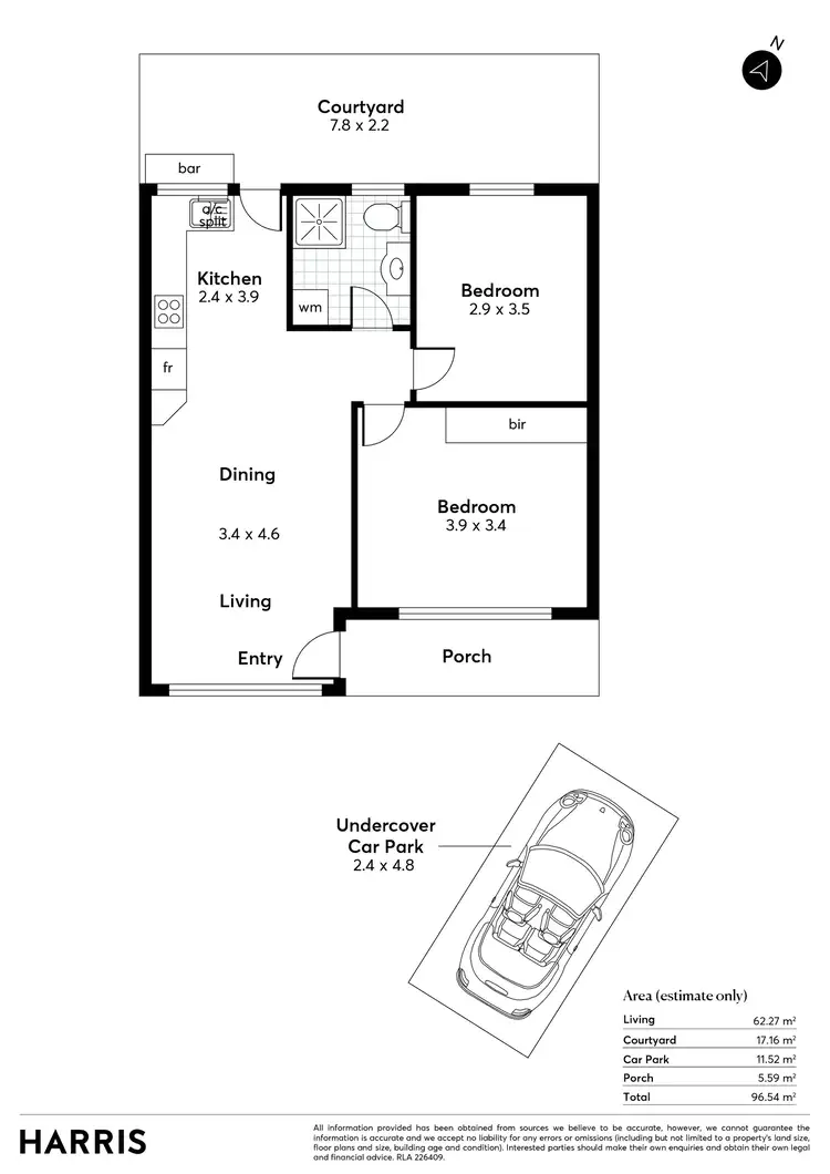 Floorplan of Homely unit listing, 3/3 Murray Street, Fulham SA 5024