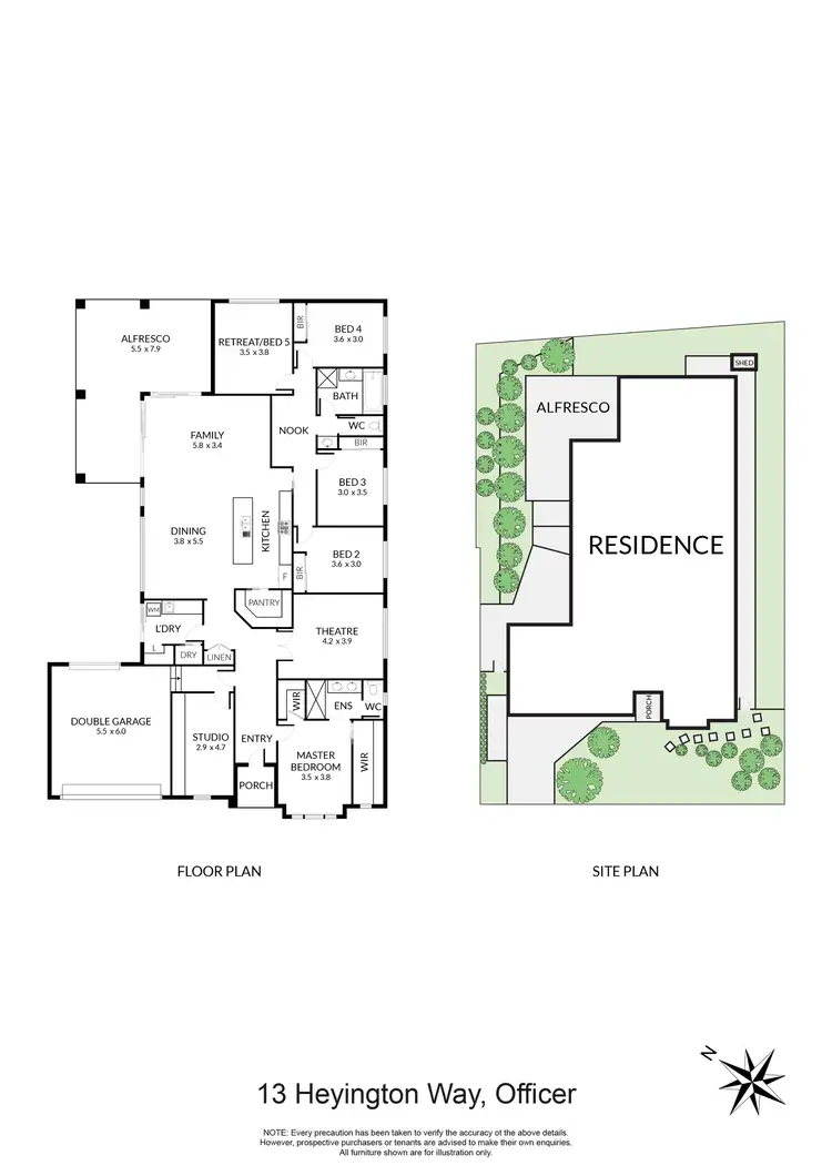 Floorplan of Homely house listing, 13 Heyington Way, Officer VIC 3809