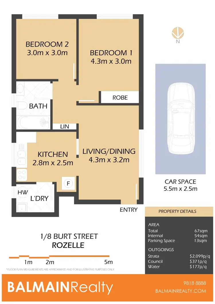 Floorplan of Homely apartment listing, 1/8 Burt Street, Rozelle NSW 2039