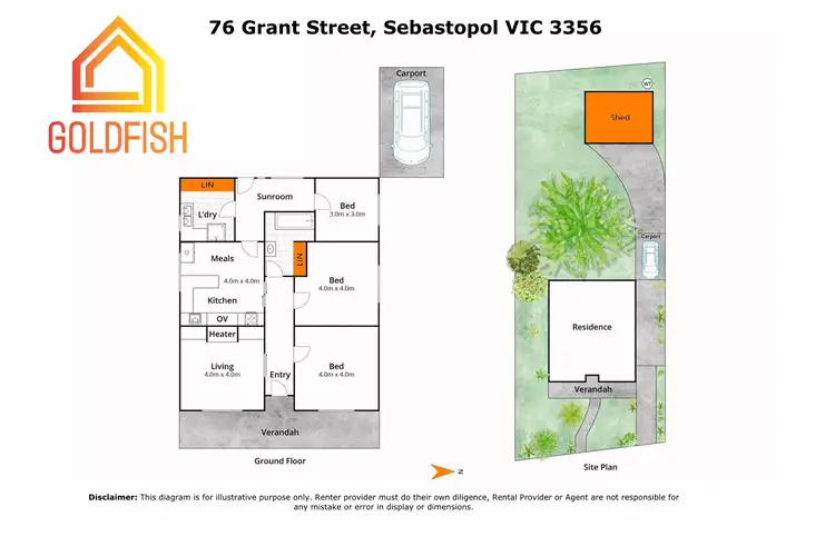 Floorplan of Homely house listing, 76 Grant Street, Sebastopol VIC 3356