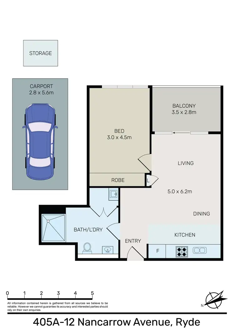 Floorplan of Homely apartment listing, 405A/12 Nancarrow Avenue, Ryde NSW 2112