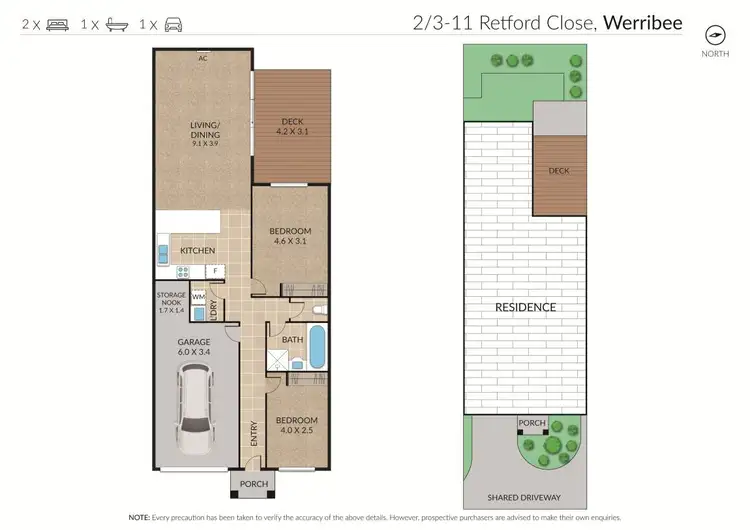 Floorplan of Homely unit listing, 2/3-11 Retford Close, Werribee VIC 3030