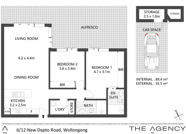 Floorplan of Homely apartment listing, 6/12 New Dapto Road, Wollongong NSW 2500