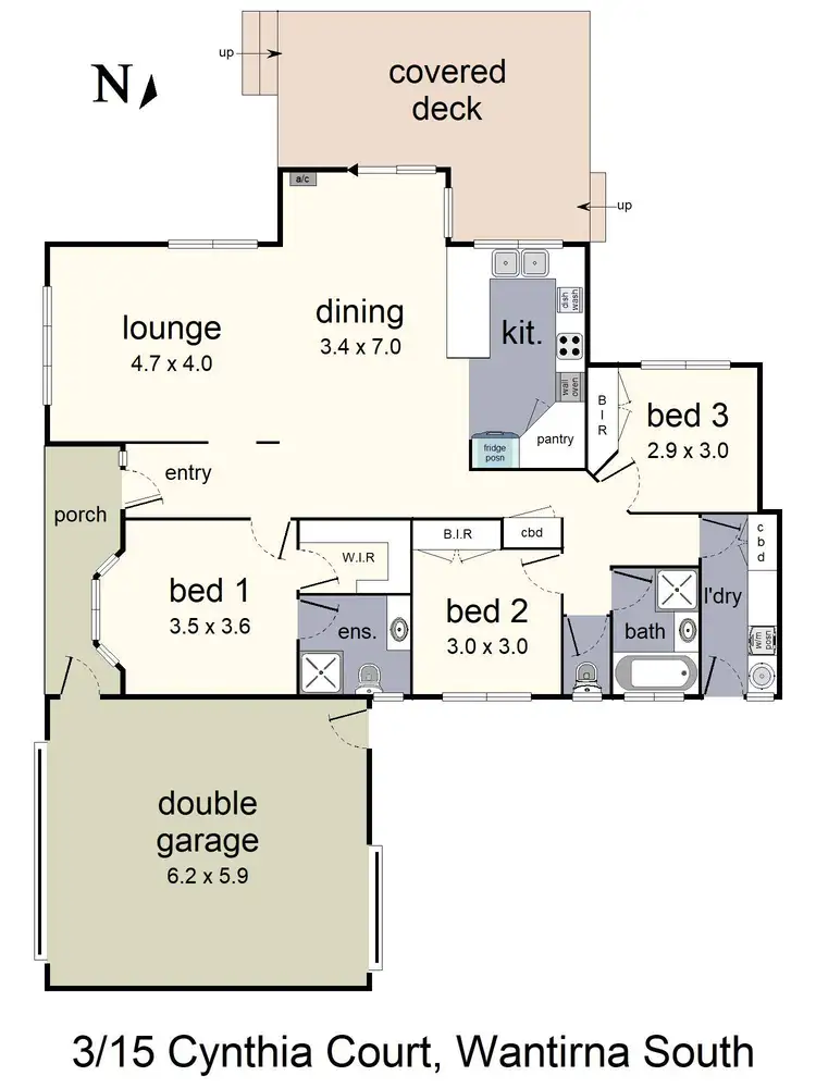 Floorplan of Homely unit listing, 3/15 Cynthia Court, Wantirna South VIC 3152