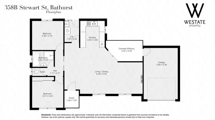 Floorplan of Homely unit listing, 358B Stewart Street, Bathurst NSW 2795