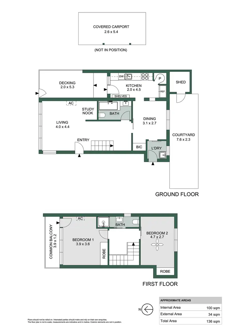 Floorplan of Homely townhouse listing, 1/588 Greenhill Road, Burnside SA 5066