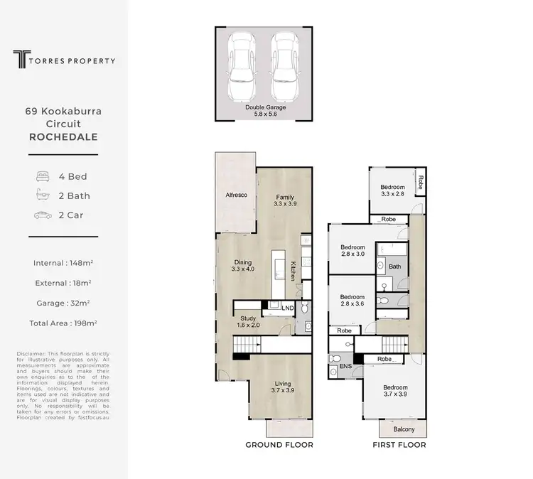 Floorplan of Homely townhouse listing, 69 Kookaburra Circuit, Rochedale QLD 4123