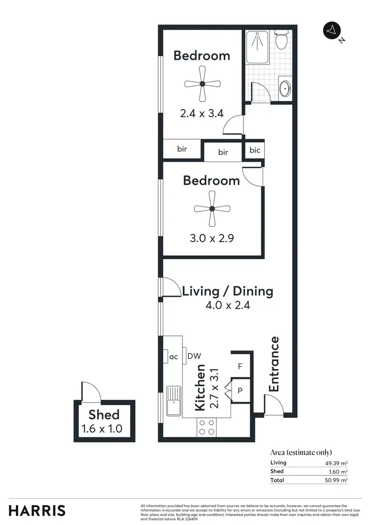 Floorplan of Homely unit listing, 3/17 Adelphi Terrace, Glenelg North SA 5045
