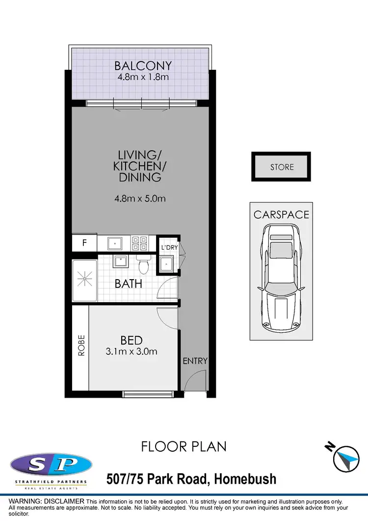 Floorplan of Homely apartment listing, 507/75-81 Park Road, Homebush NSW 2140