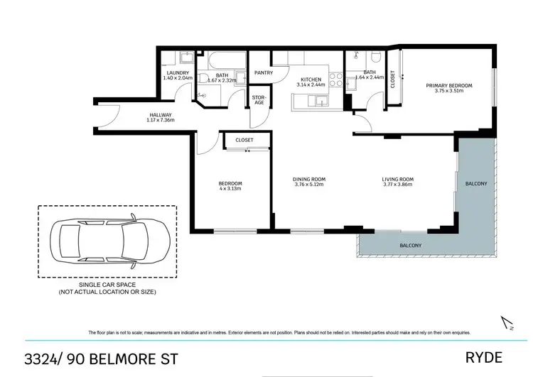 Floorplan of Homely apartment listing, 3324/90 Belmore Street, Ryde NSW 2112