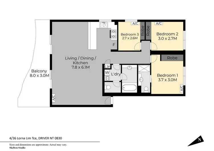 Floorplan of Homely apartment listing, 4/36 Lorna Lim Terrace, Driver NT 830