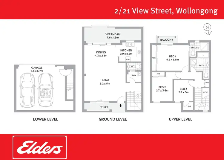 Floorplan of Homely townhouse listing, 2/21 View Street, Wollongong NSW 2500