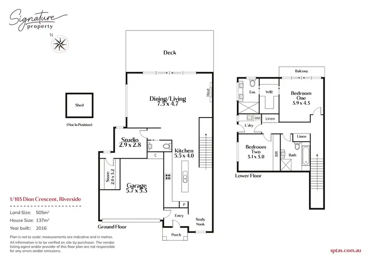Floorplan of Homely townhouse listing, 1/103 Dion Crescent, Riverside TAS 7250