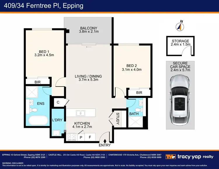 Floorplan of Homely apartment listing, 409/34 Ferntree Place, Epping NSW 2121