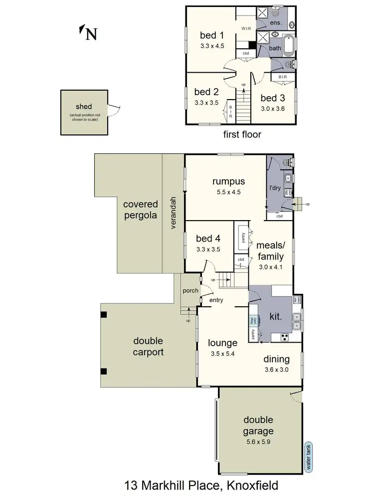 Floorplan of Homely house listing, 13 Markhill Place, Knoxfield VIC 3180