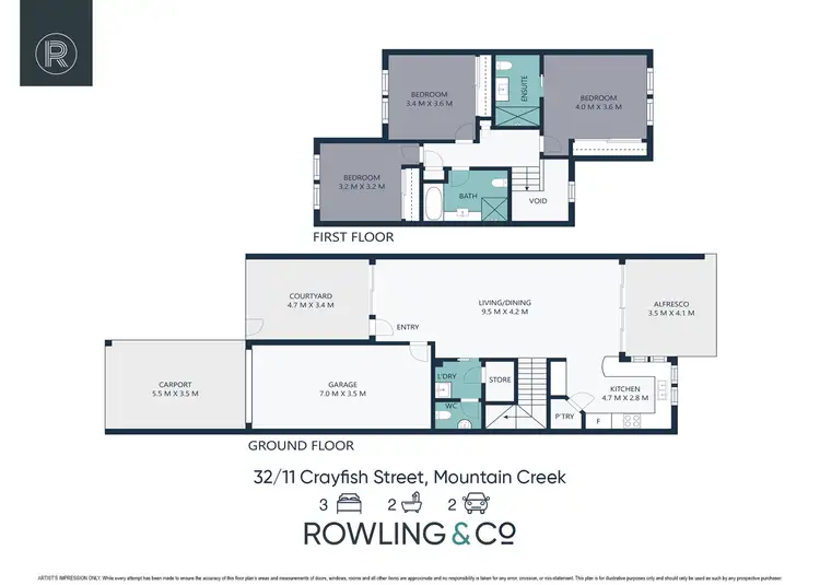 Floorplan of Homely townhouse listing, 32/11 Crayfish Street, Mountain Creek QLD 4557