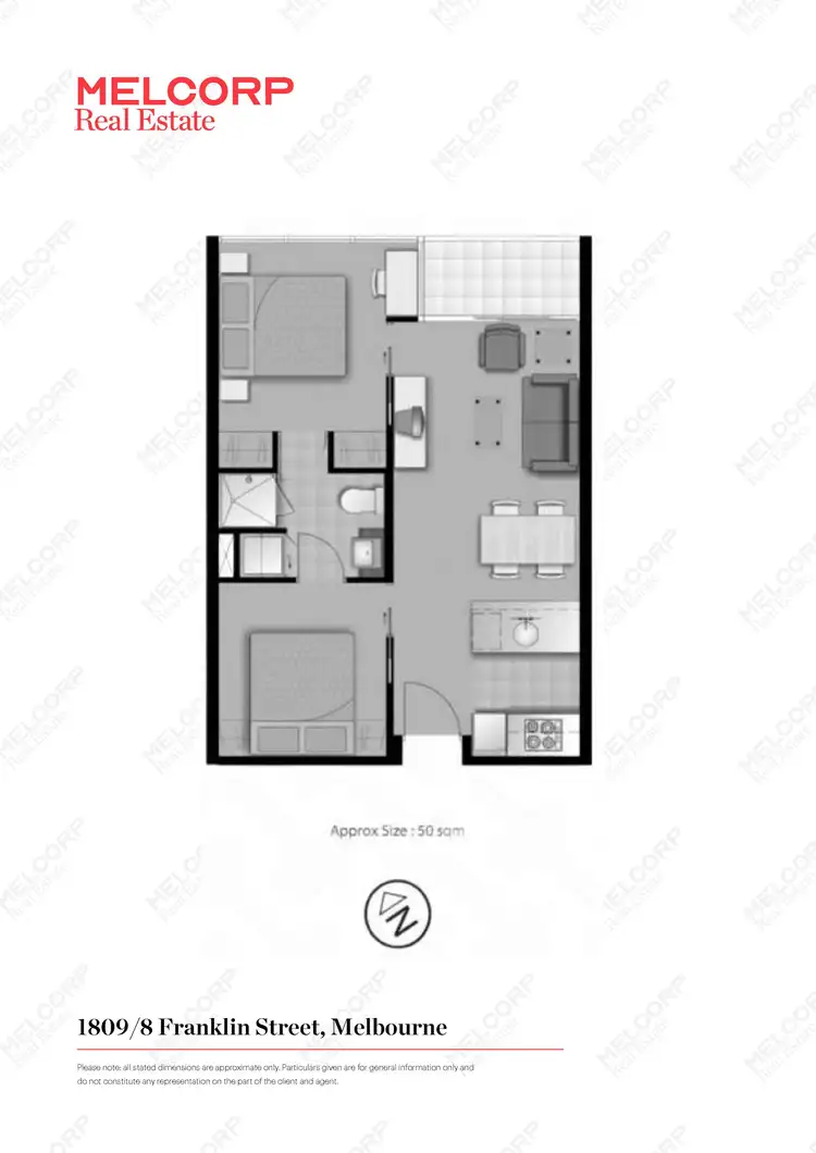 Floorplan of Homely apartment listing, 1809/8 Franklin Street, Melbourne VIC 3000