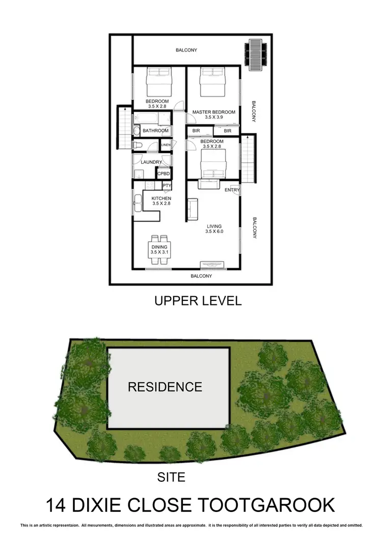 Floorplan of Homely house listing, 14 Dixie Close, Tootgarook VIC 3941