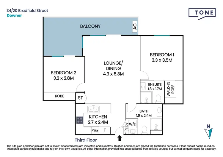 Floorplan of Homely apartment listing, 34/20 Bradfield Street, Downer ACT 2602