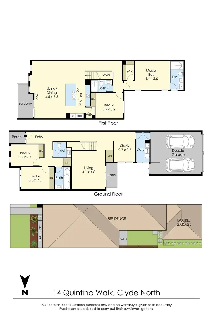 Floorplan of Homely house listing, 14 Quintino Walk, Clyde North VIC 3978
