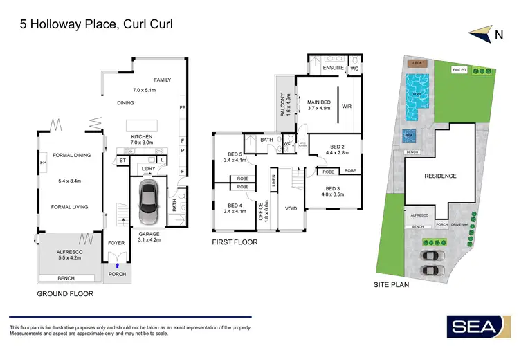 Floorplan of Homely house listing, 5 Holloway Place, Curl Curl NSW 2096