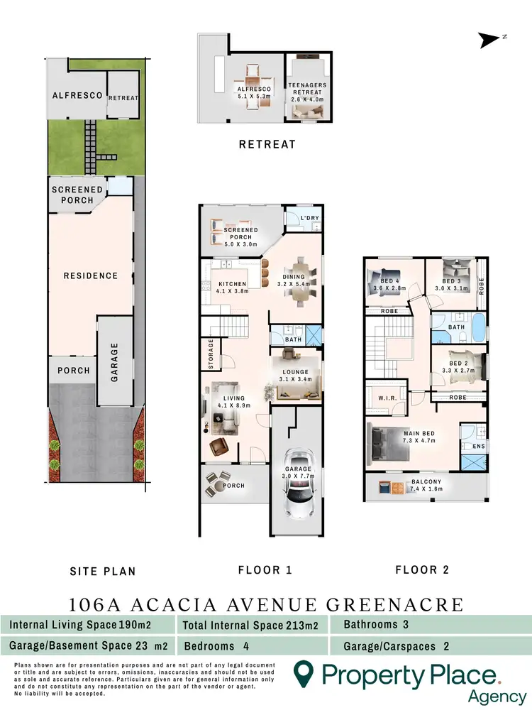 Floorplan of Homely semi-detached listing, 106A Acacia Avenue, Greenacre NSW 2190