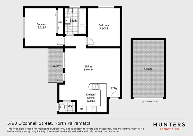 Floorplan of Homely unit listing, 5/90 O'Connell Street, North Parramatta NSW 2151