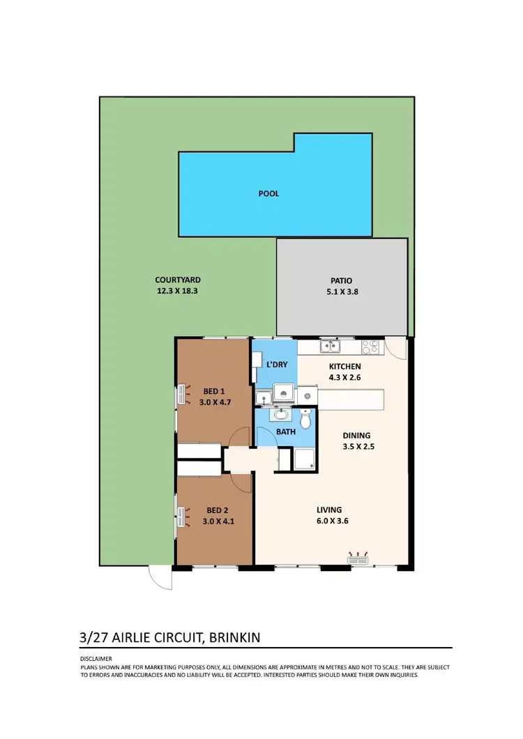 Floorplan of Homely townhouse listing, 3/27 Airlie Circuit, Brinkin NT 810