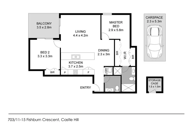 Floorplan of Homely unit listing, 703/11-15 Fishburn Crescent, Castle Hill NSW 2154