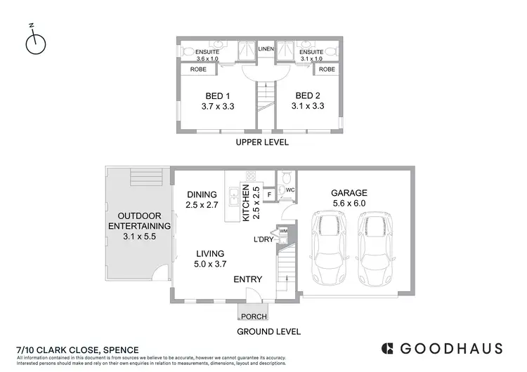 Floorplan of Homely townhouse listing, 7/10 Clark Close, Spence ACT 2615