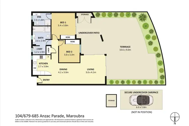 Floorplan of Homely apartment listing, 104/679-685 Anzac Parade, Maroubra NSW 2035