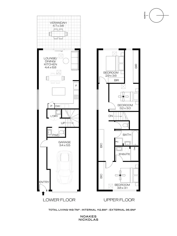Floorplan of Homely townhouse listing, 1A Dunbar Avenue, Morphettville SA 5043