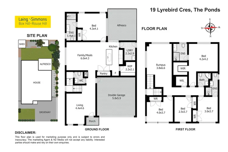 Floorplan of Homely house listing, 19 Lyrebird Crescent, The Ponds NSW 2769