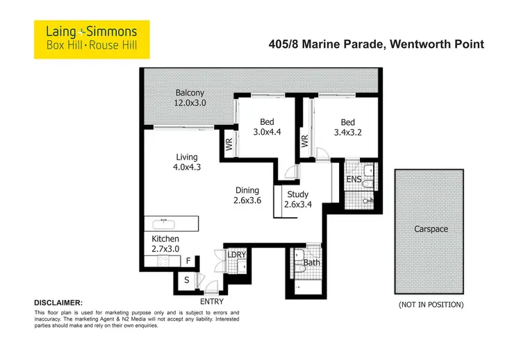 Floorplan of Homely apartment listing, 405/8 Marine Parade, Wentworth Point NSW 2127