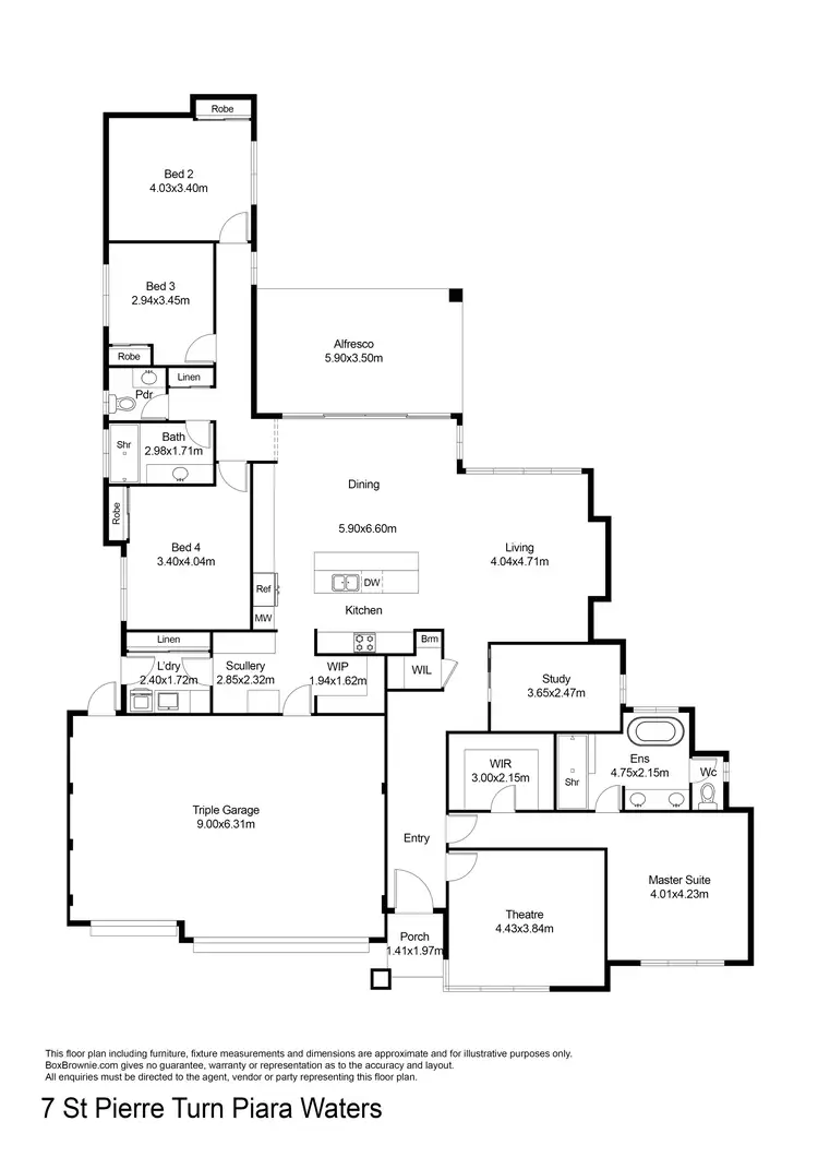 Floorplan of Homely house listing, 7 St Pierre Turn, Piara Waters WA 6112