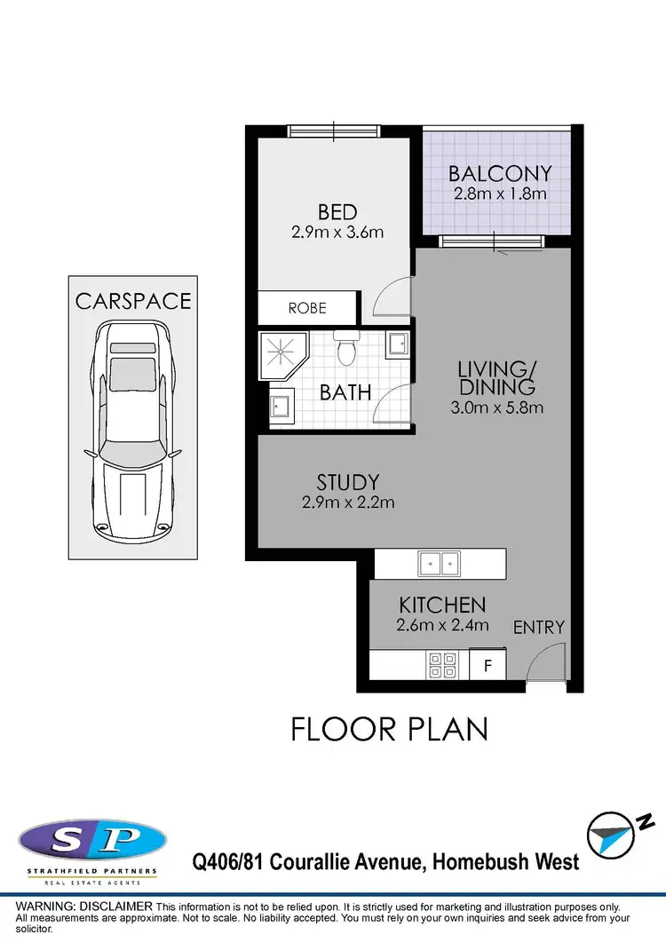 Floorplan of Homely apartment listing, Q406/81-86 Courallie Avenue, Homebush West NSW 2140
