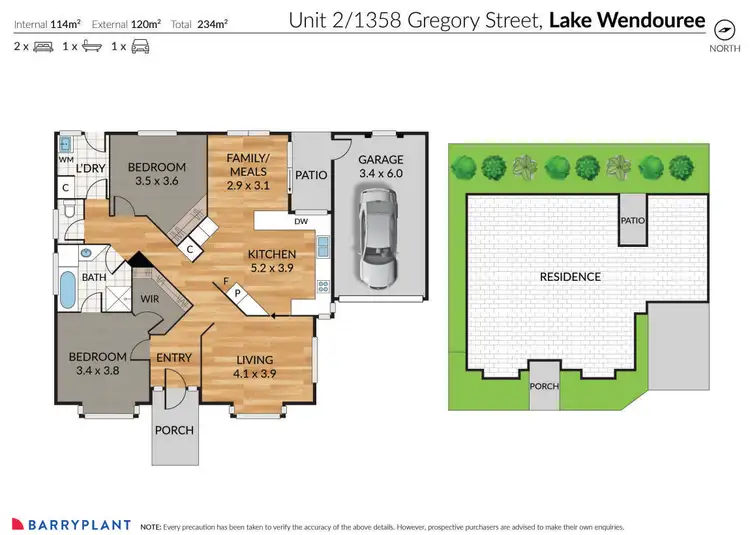 Floorplan of Homely townhouse listing, 2/1358 Gregory Street, Lake Wendouree VIC 3350