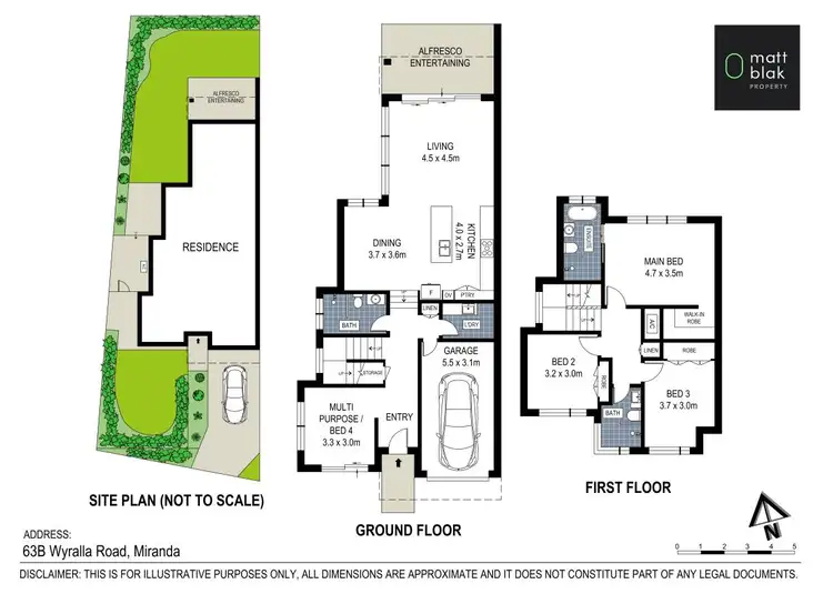 Floorplan of Homely semi-detached listing, 63B Wyralla Road, Miranda NSW 2228