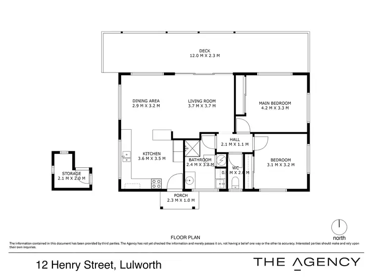 Floorplan of Homely house listing, 12 Henry Street, Lulworth TAS 7252
