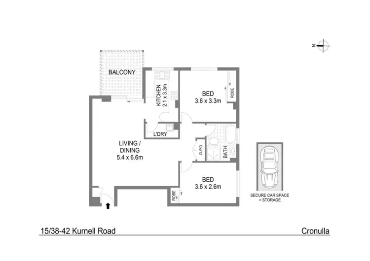 Floorplan of Homely apartment listing, 15/38-42 Kurnell Road, Cronulla NSW 2230