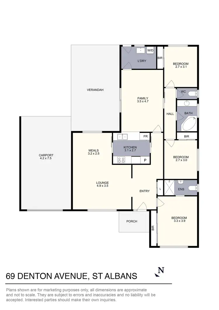 Floorplan of Homely house listing, 69 Denton Avenue, St Albans VIC 3021