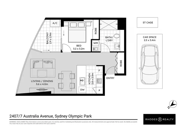 Floorplan of Homely apartment listing, 2407/7 Australia Avenue, Sydney Olympic Park NSW 2127
