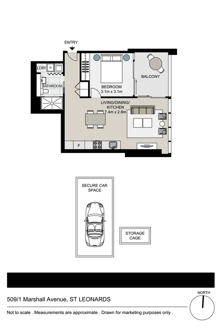 Floorplan of Homely apartment listing, 509/1 Marshall Avenue, St Leonards NSW 2065