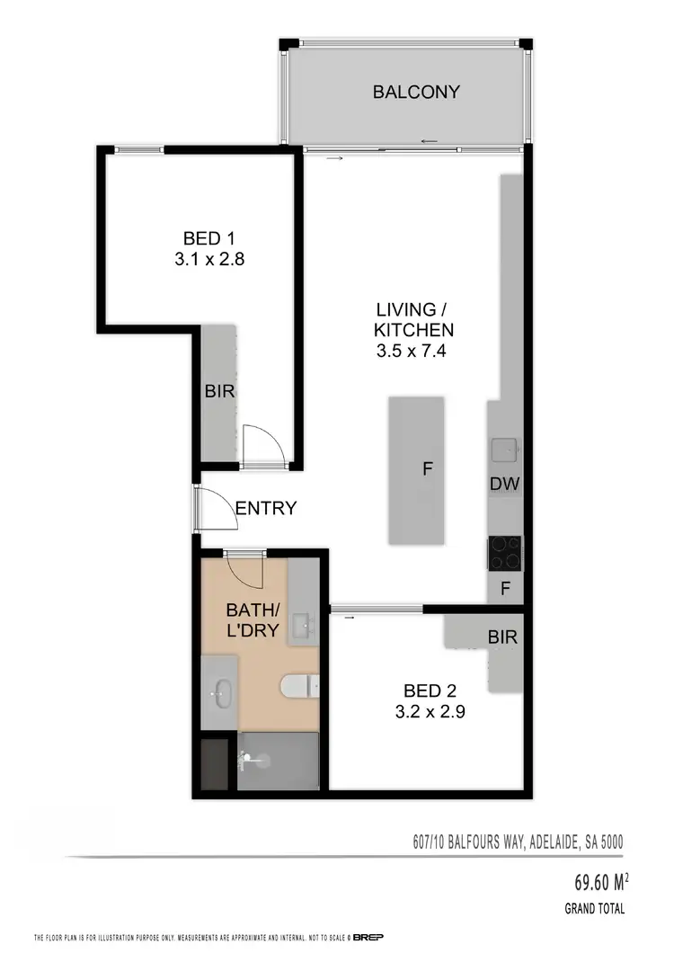 Floorplan of Homely apartment listing, 607/10 Balfours Way, Adelaide SA 5000