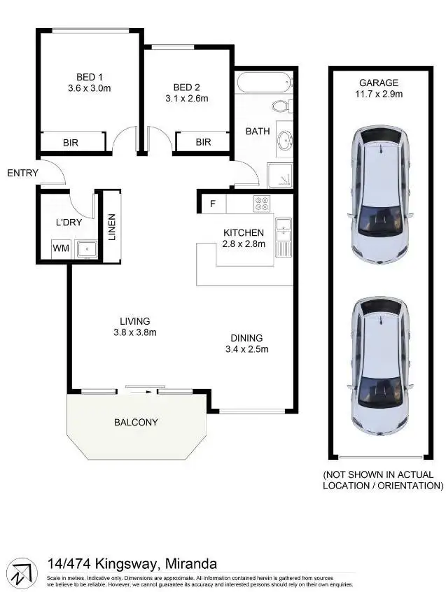 Floorplan of Homely apartment listing, 14/474-482 Kingsway, Miranda NSW 2228