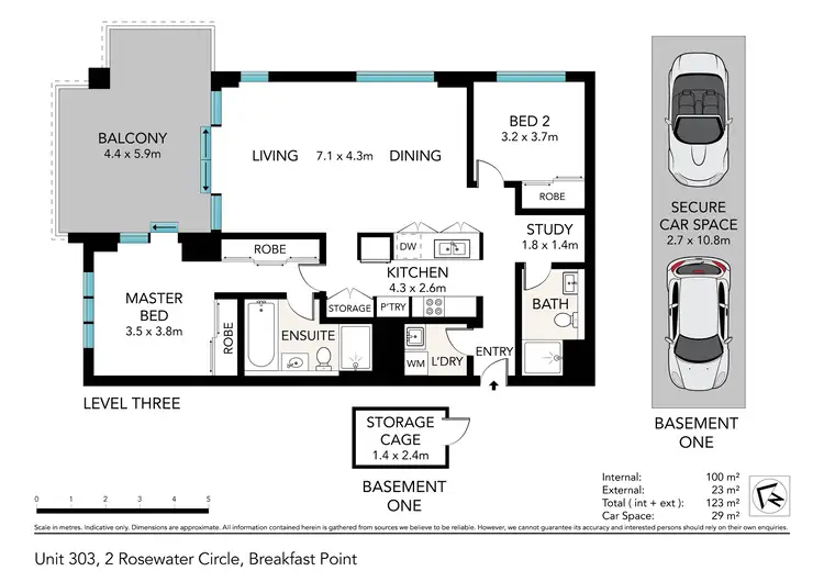 Floorplan of Homely apartment listing, 303/2 Rosewater Circuit, Breakfast Point NSW 2137