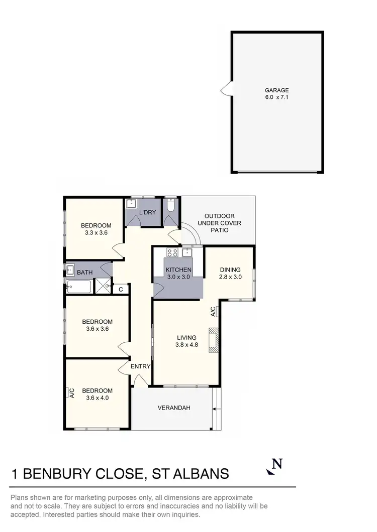 Floorplan of Homely house listing, 1 Benbury Close, St Albans VIC 3021