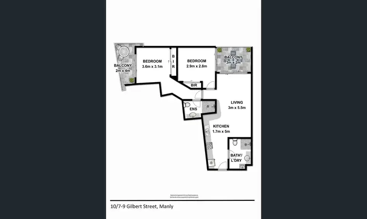 Floorplan of Homely apartment listing, 10/7-9 Gilbert Street, Manly NSW 2095