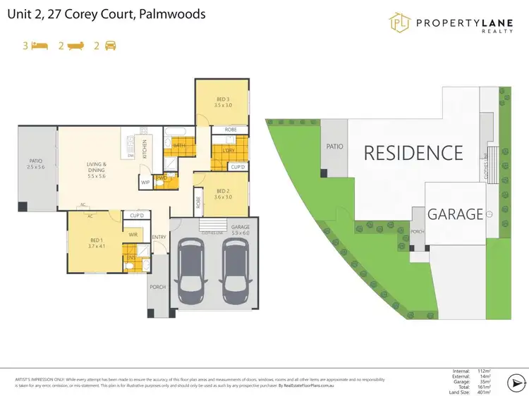 Floorplan of Homely semi-detached listing, 2/27 Corey Court, Palmwoods QLD 4555