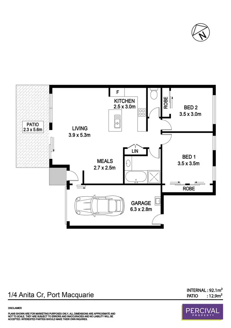 Floorplan of Homely villa listing, 1/4 Anita Crescent, Port Macquarie NSW 2444